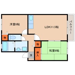 桜井駅 徒歩18分 1階の物件間取画像